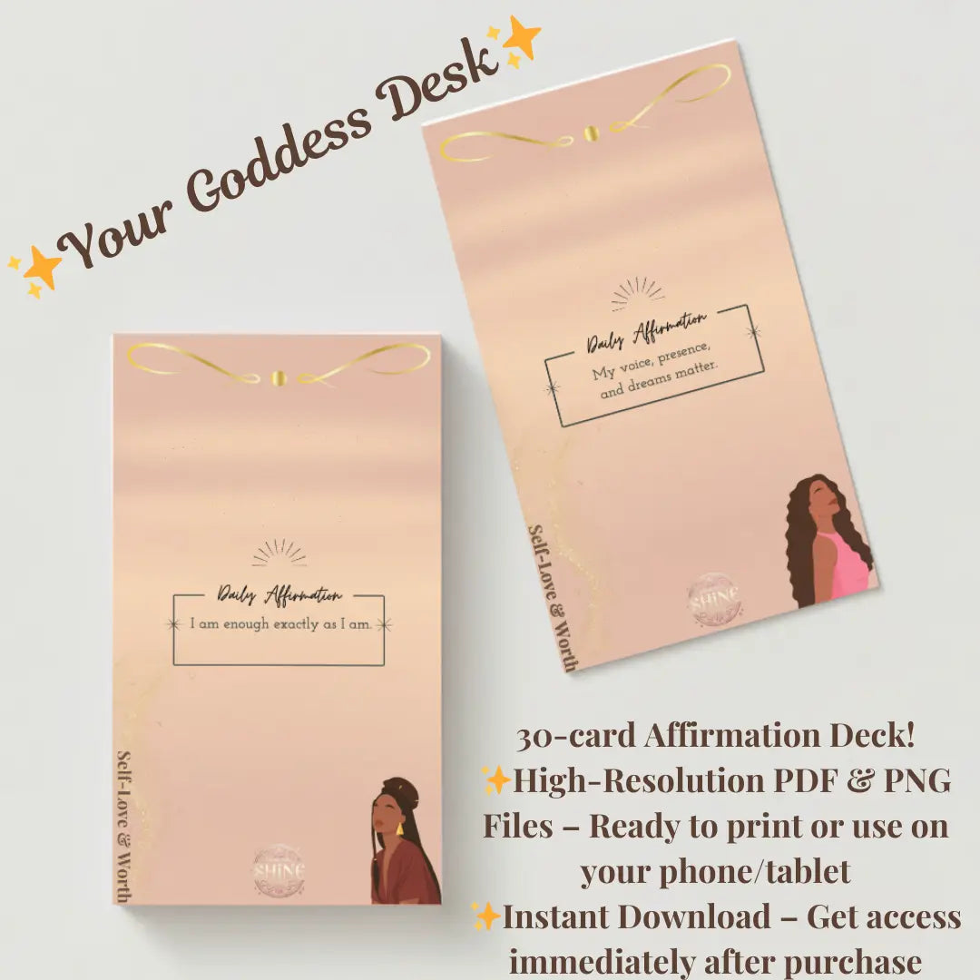 ✨ Shine Girl, Shine Digital Affirmation Cards – Goddess Deck | Printable & Mobile-Friendly ✨ Shine Girl, Shine